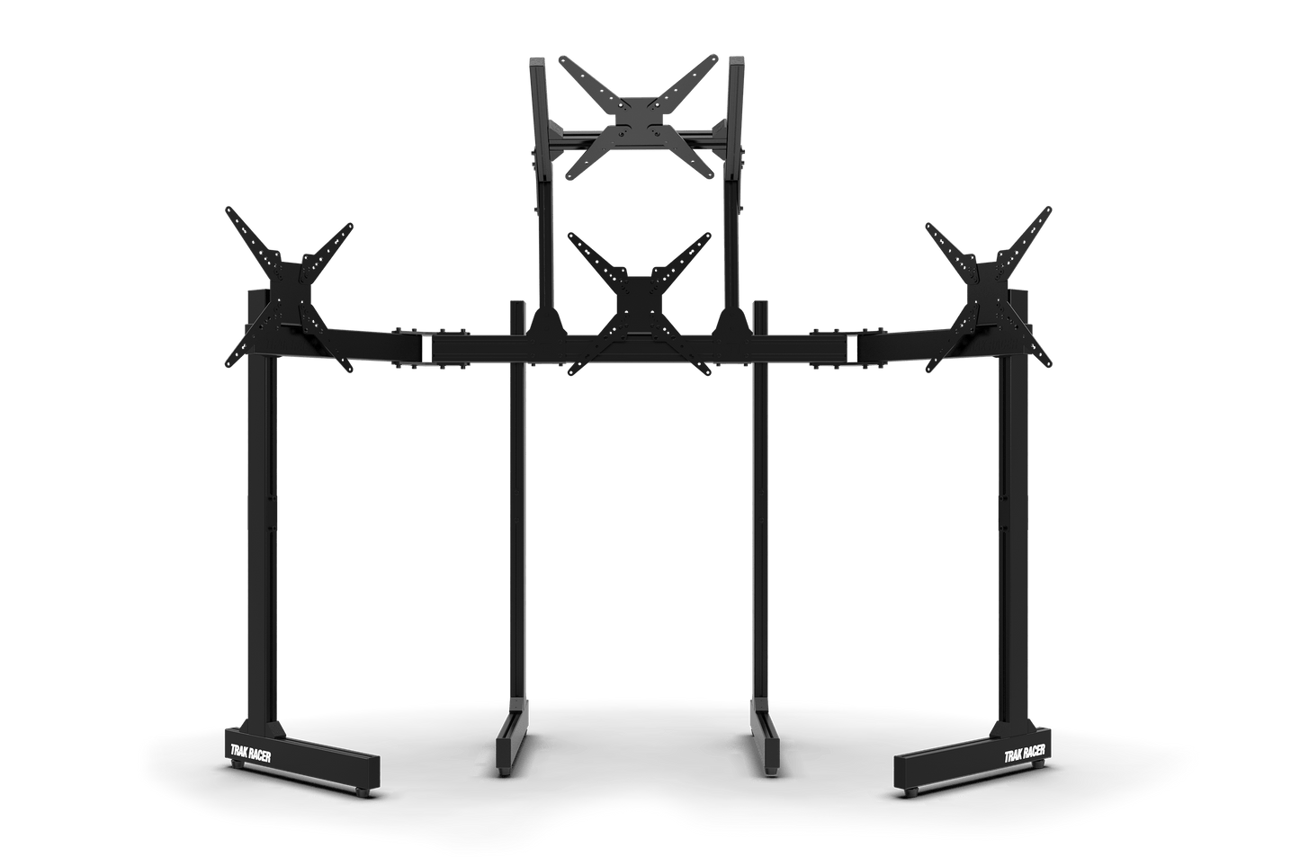 Freestanding Quad (4) Monitor Stand with Extra Leg Supports – Up to 55" Displays for Sim Racing, Flight Simulation & Truck Simulators