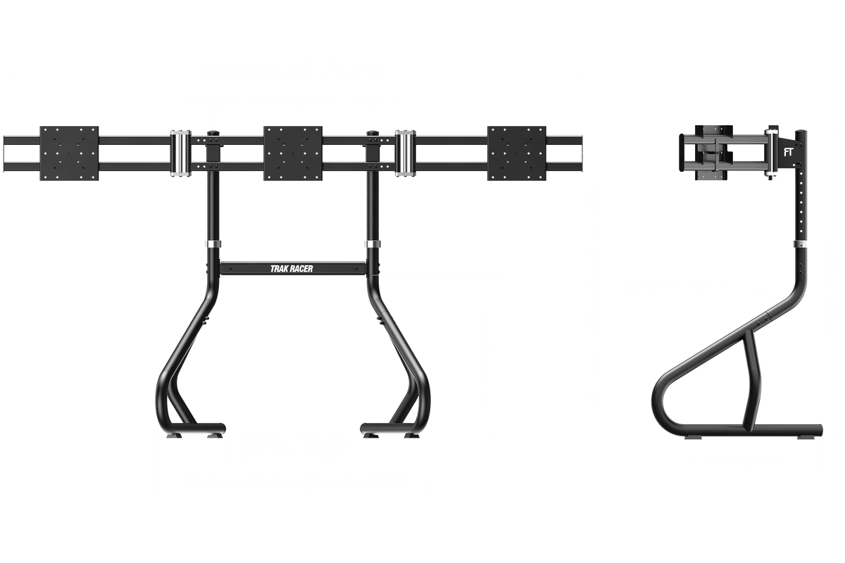 Freestanding Triple (3) Monitor Stand – 32" to 45" Displays for Sim Racing, Flight Simulation & Truck Simulators