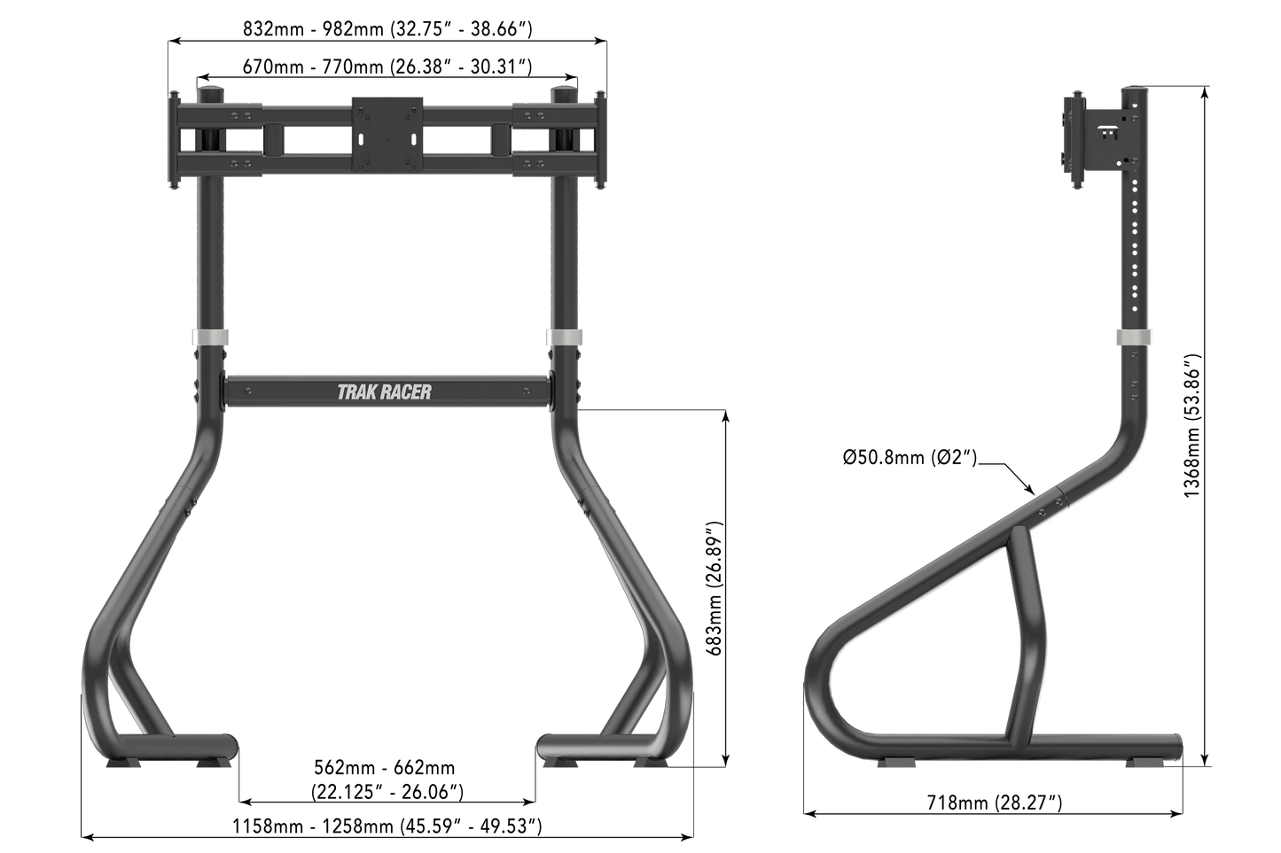 Freestanding Single Monitor Stand - Supports up to 80" Display