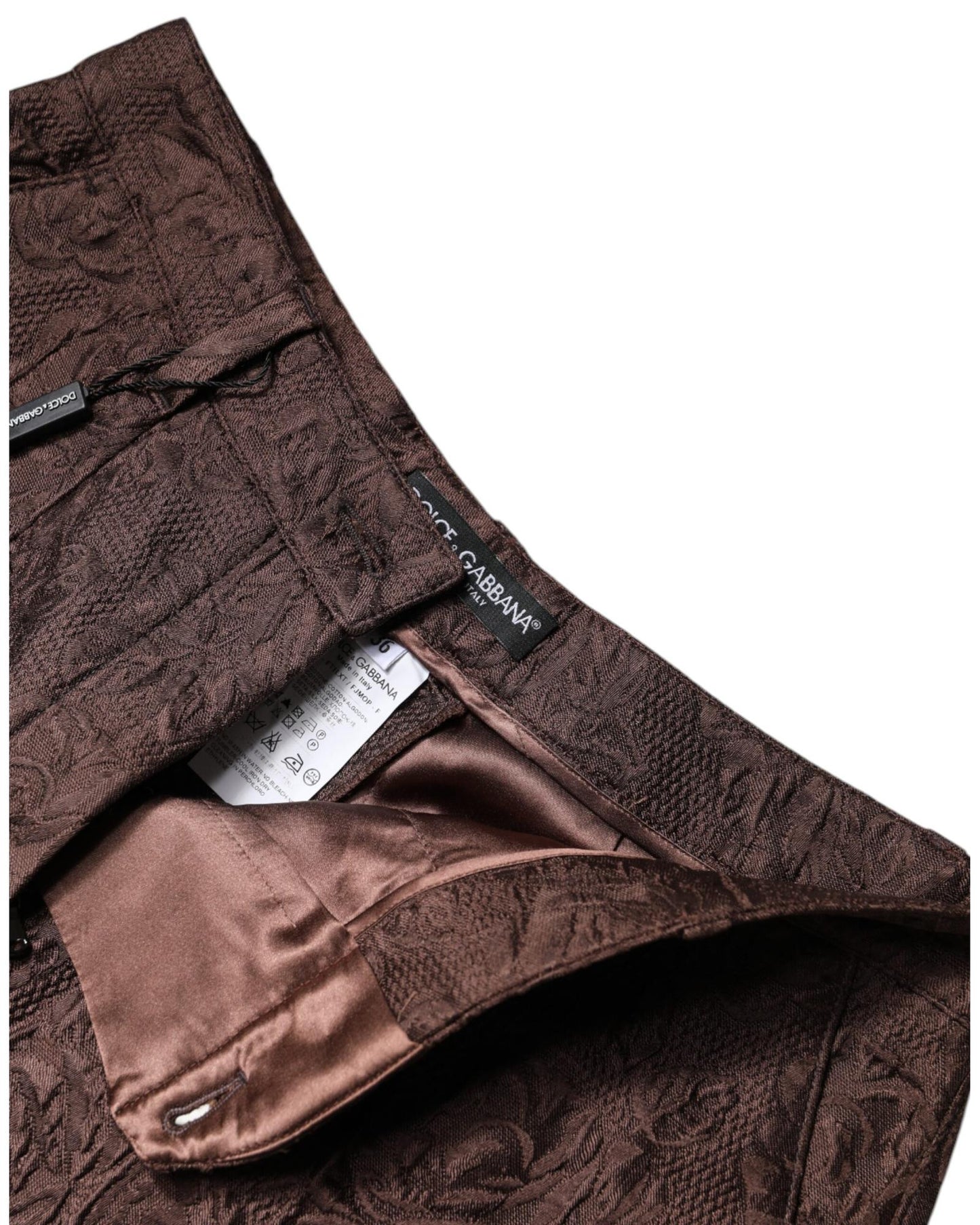 Dolce & Gabbana Women's Brown Floral Brocade Mid Waist Mini Short - 42 IT