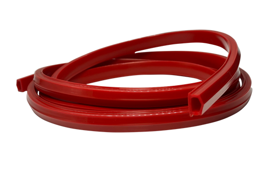 2m/79" Red Rubber Dust/Design Strip – Anti-Slip Protective Edge Trim for Aluminium Profile Sim Rigs