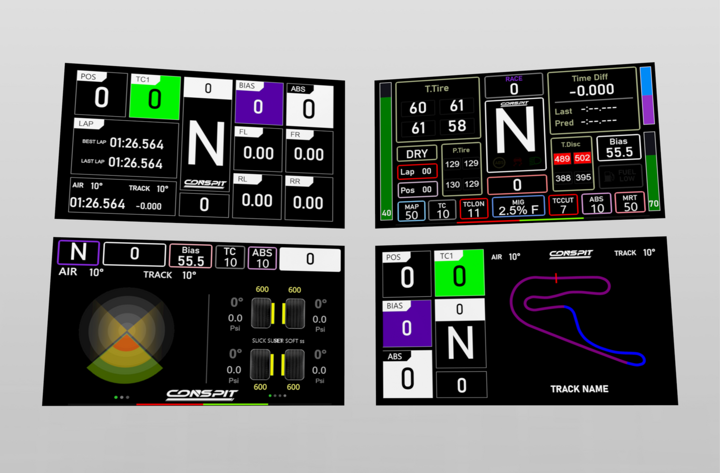 Conspit CSD SimHub Dashboard – 5″ IPS Race Display with RGB Alerts