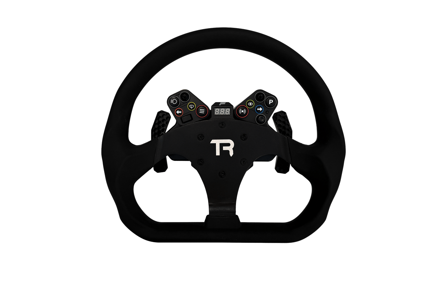 330mm/13" Flat-Bottom GT Sim Racing Wheel – Aluminium with Durable Silicon Hand Grips