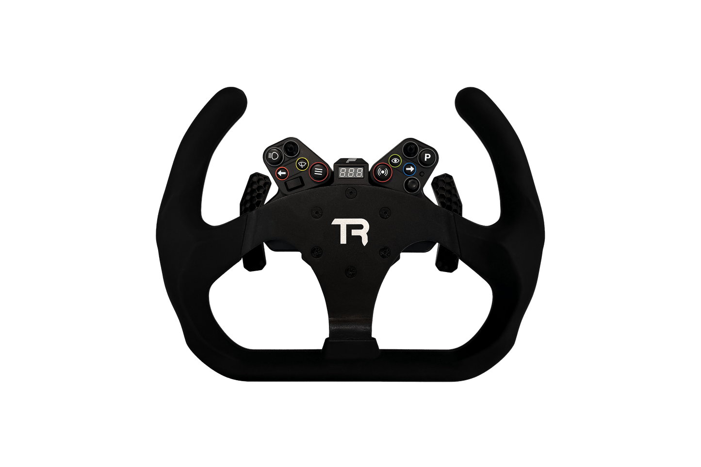 330mm/13" Flat-Bottom Open GT Sim Racing Wheel – Aluminium with Durable Silicon Hand Grips