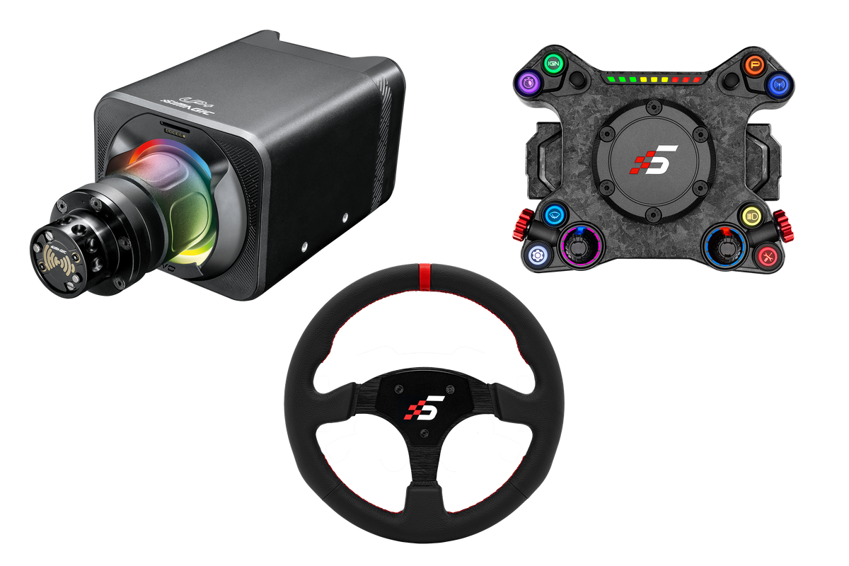 Simagic NEO X Hub with Alpha EVO 12nm Wheel Base and Leather Steering Wheel