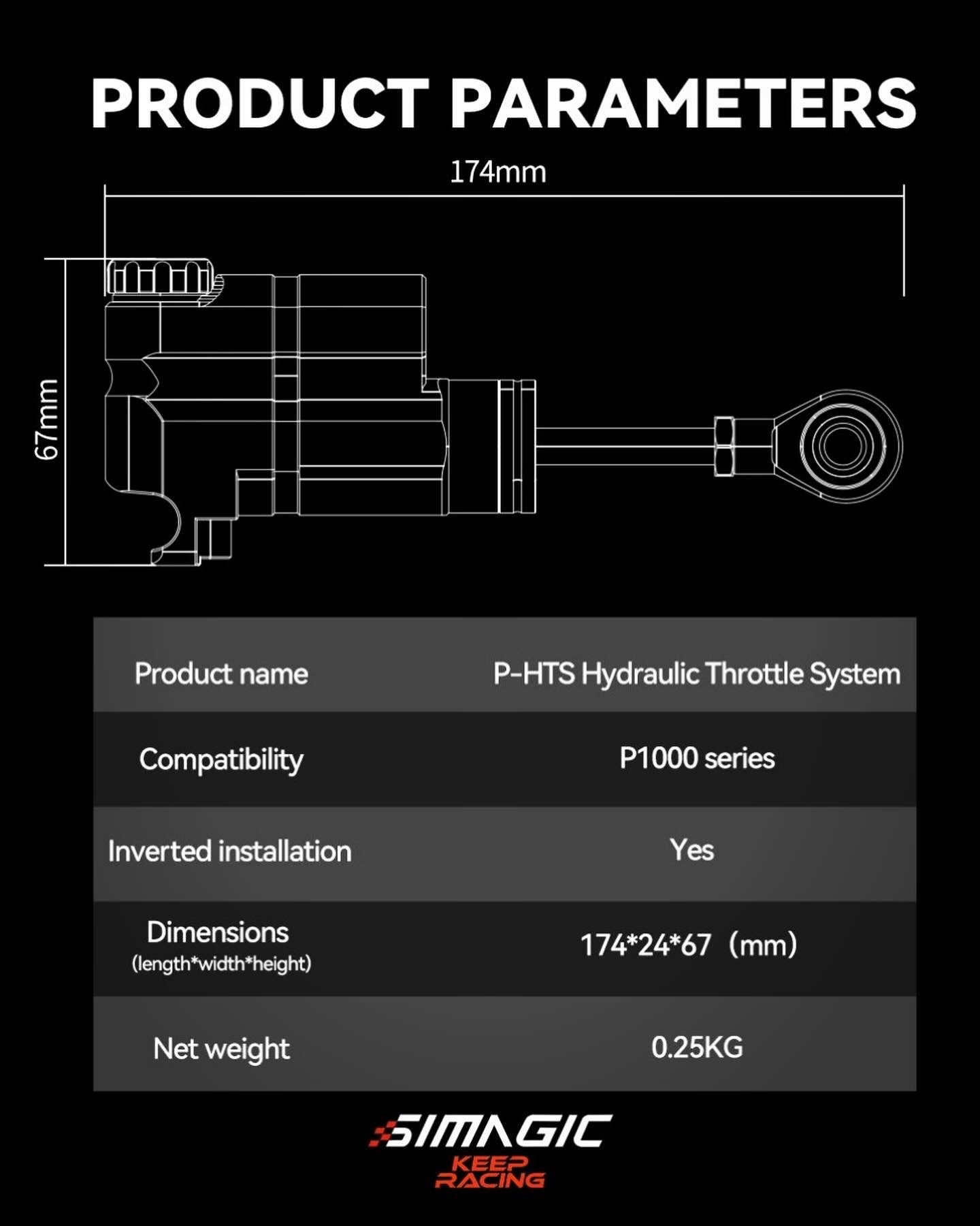 Simagic P-HTS Hydraulic Throttle System – 6-Step Adjustable Damper for P1000 / P1000i