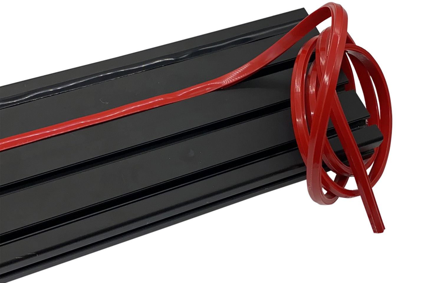 2m/79" Red Rubber Dust/Design Strip – Anti-Slip Protective Edge Trim for Aluminium Profile Sim Rigs