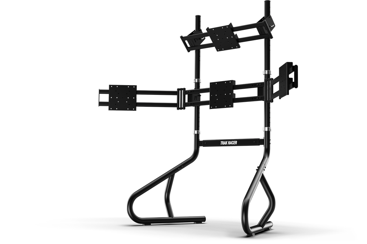 Freestanding Quad (4) Monitor Stand – Up to 80" Display for Sim Racing, Flight Simulation & Truck Simulators