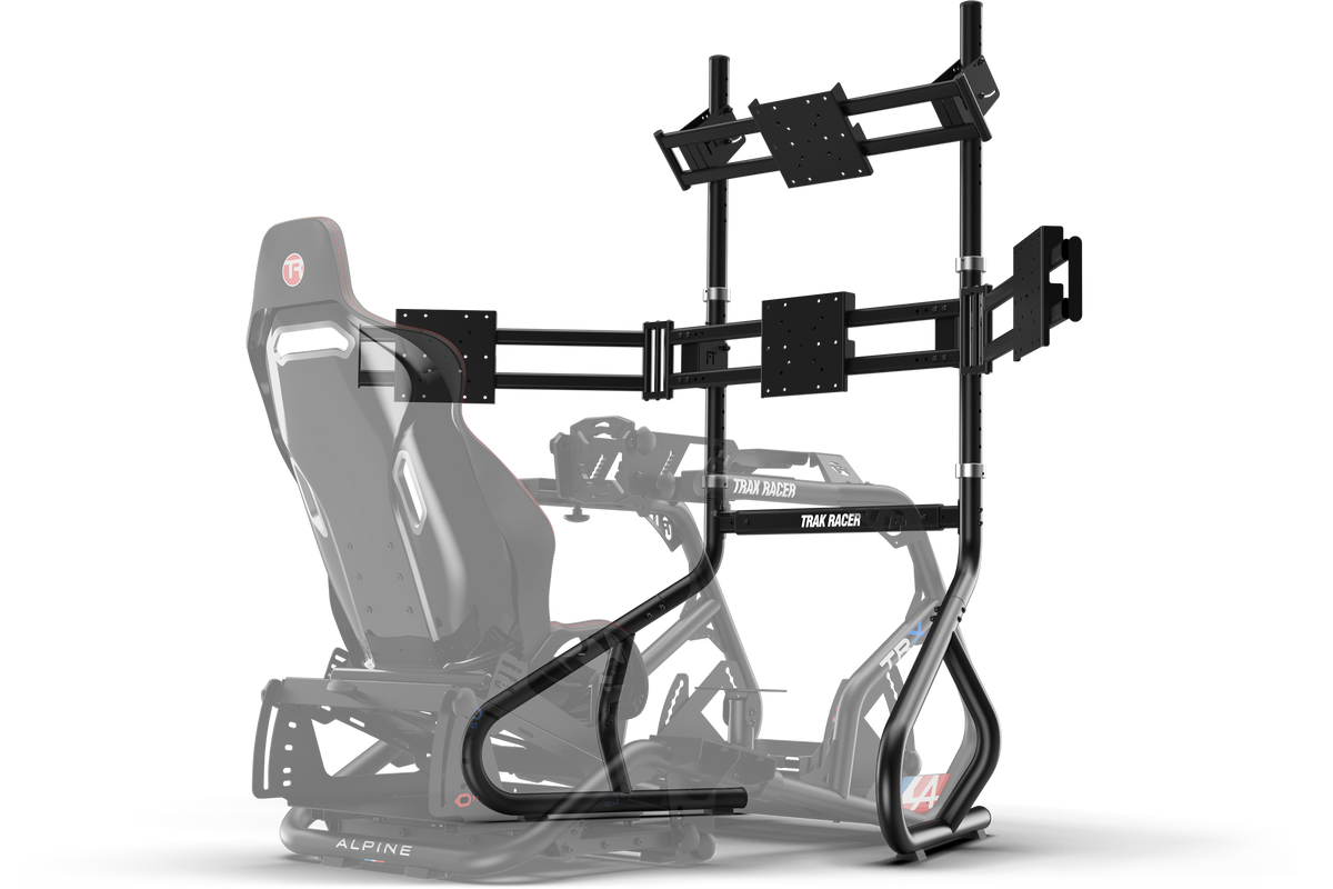 Freestanding Quad (4) Monitor Stand – Up to 80" Display for Sim Racing, Flight Simulation & Truck Simulators