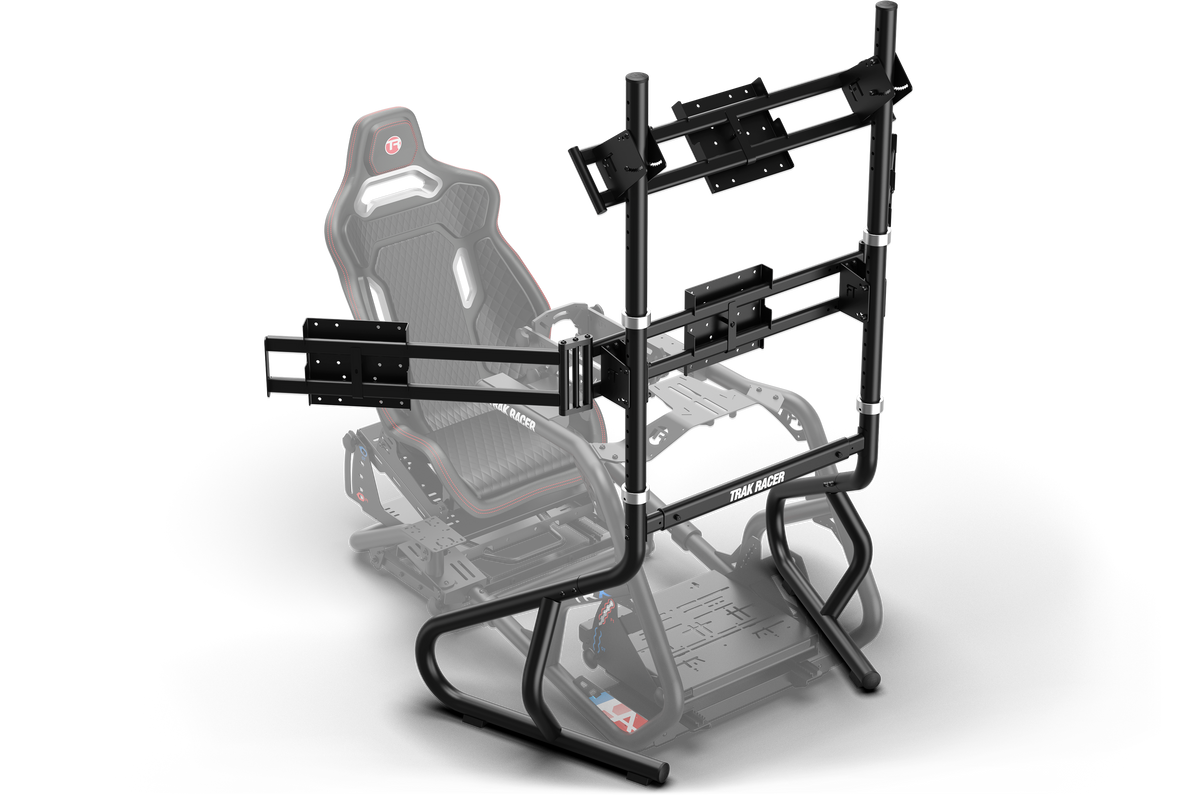 Freestanding Quad (4) Monitor Stand – Up to 80" Display for Sim Racing, Flight Simulation & Truck Simulators