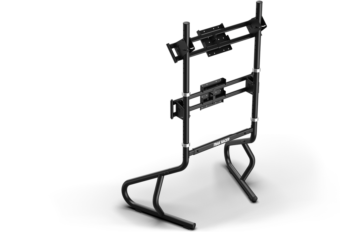 Freestanding Dual (2) Monitor Stand, Upgradeable to Triple – Up to 80" Display for Sim Racing, Flight Simulation & Truck Simulators