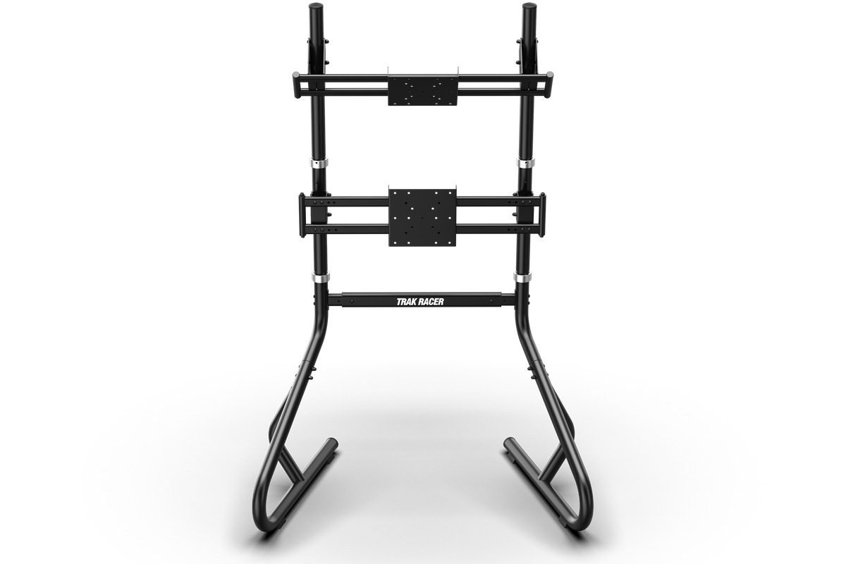 Freestanding Dual (2) Monitor Stand, Upgradeable to Triple – Up to 80" Display for Sim Racing, Flight Simulation & Truck Simulators