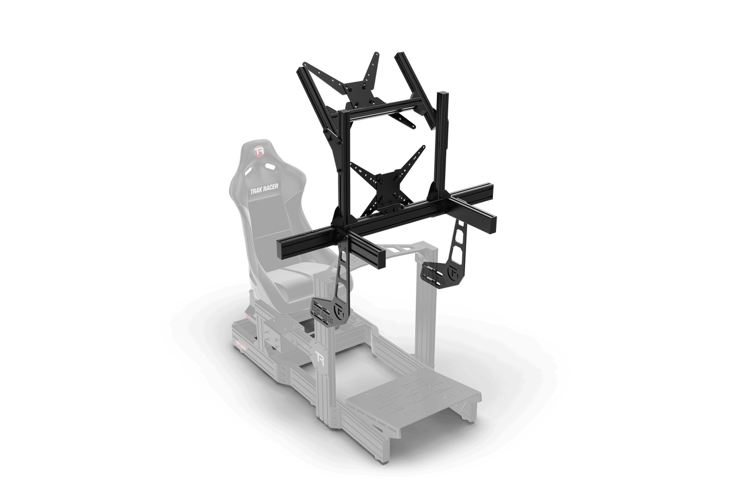 Cockpit-Mounted Dual (2) Monitor Stand – Up to 80" Display for Sim Racing, Flight Simulation & Truck Simulators