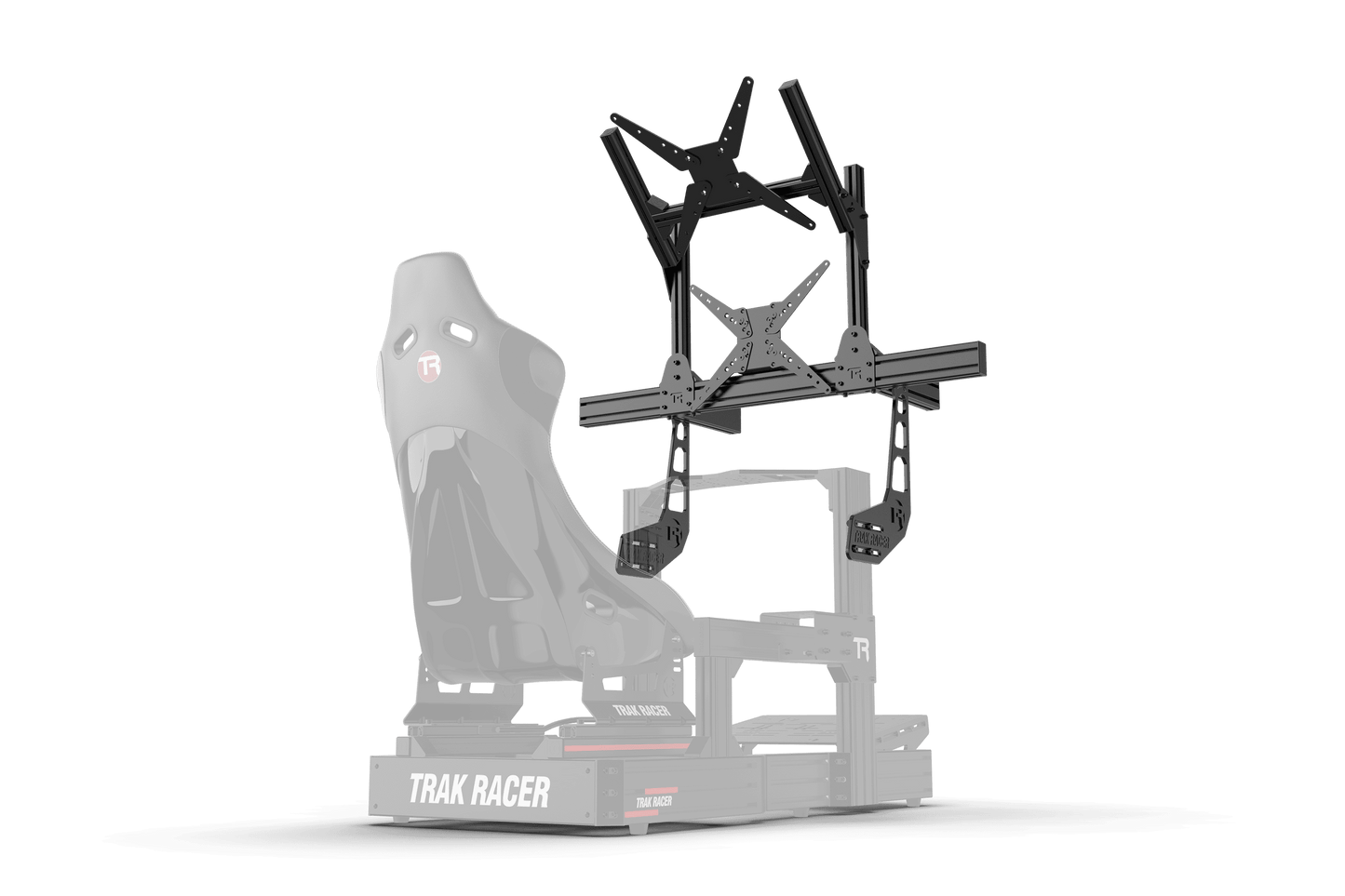 Cockpit-Mounted Dual (2) Monitor Stand – Up to 80" Display for Sim Racing, Flight Simulation & Truck Simulators
