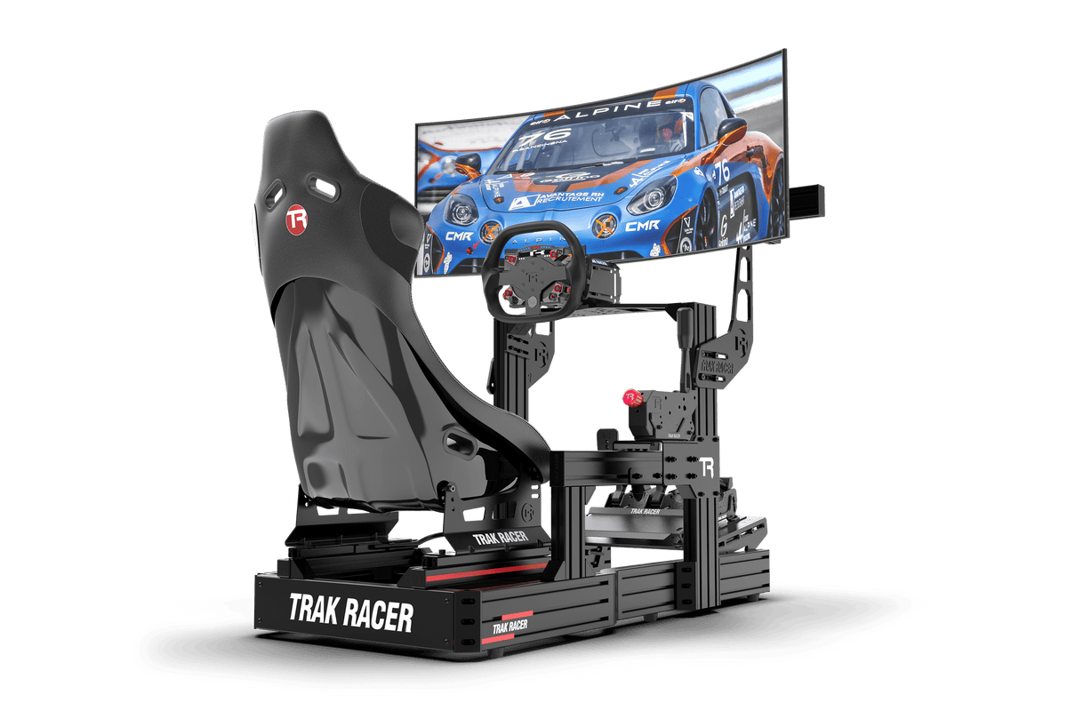 Cockpit-Mounted Single Monitor Stand for Sim Racing & Flight Sim — Supports Displays up to 80"