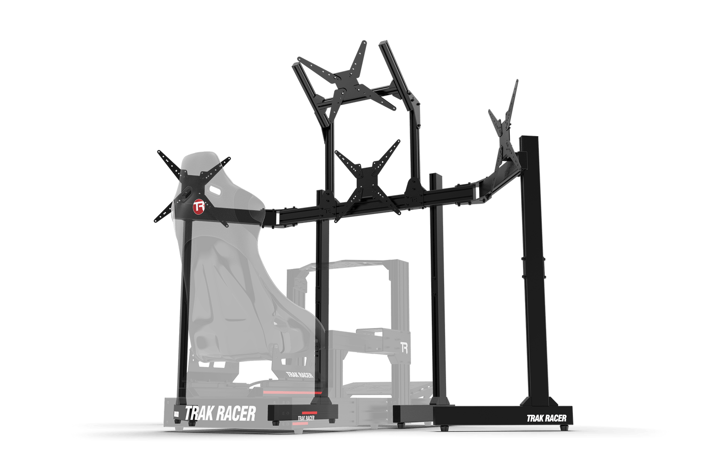 Freestanding Quad (4) Monitor Stand with Extra Leg Supports – Up to 55" Displays for Sim Racing, Flight Simulation & Truck Simulators