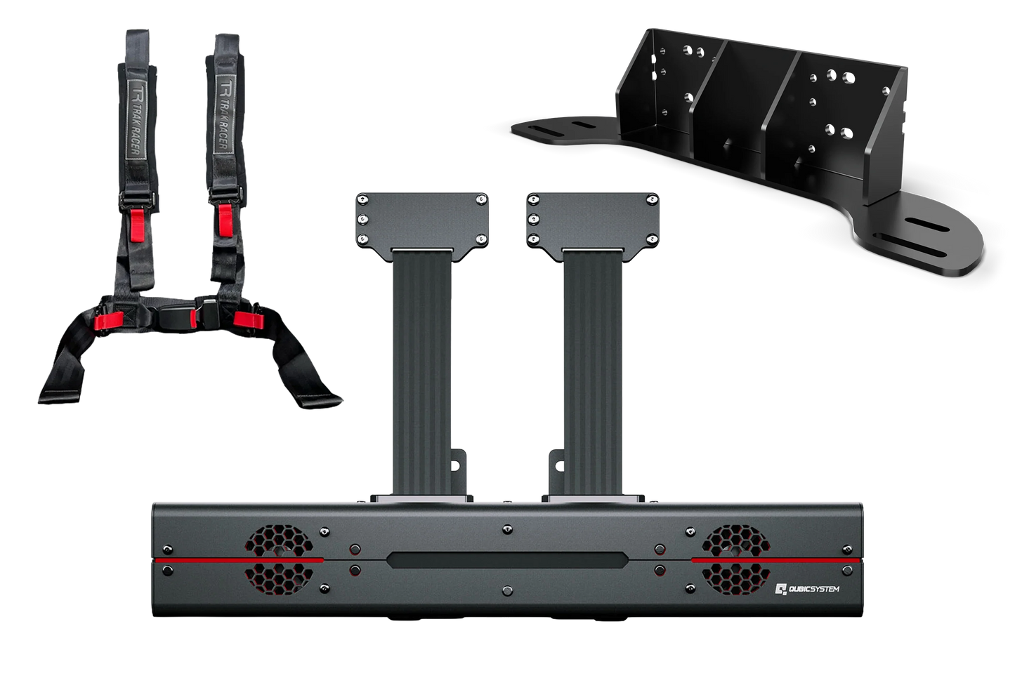 Qubic Seat Belt Tensioner with Universal Bracket - for Trak Racer and Non-Trak Racer Cockpits