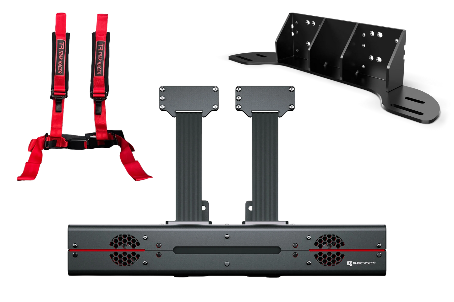 Qubic Seat Belt Tensioner with Universal Bracket - for Trak Racer and Non-Trak Racer Cockpits