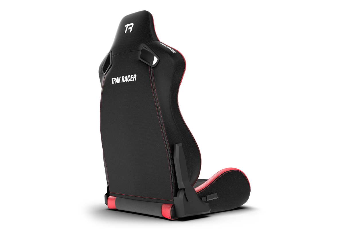 RE2 Dual-Lock Reclining Sim Racing Seat - Black/Red Leather-Style