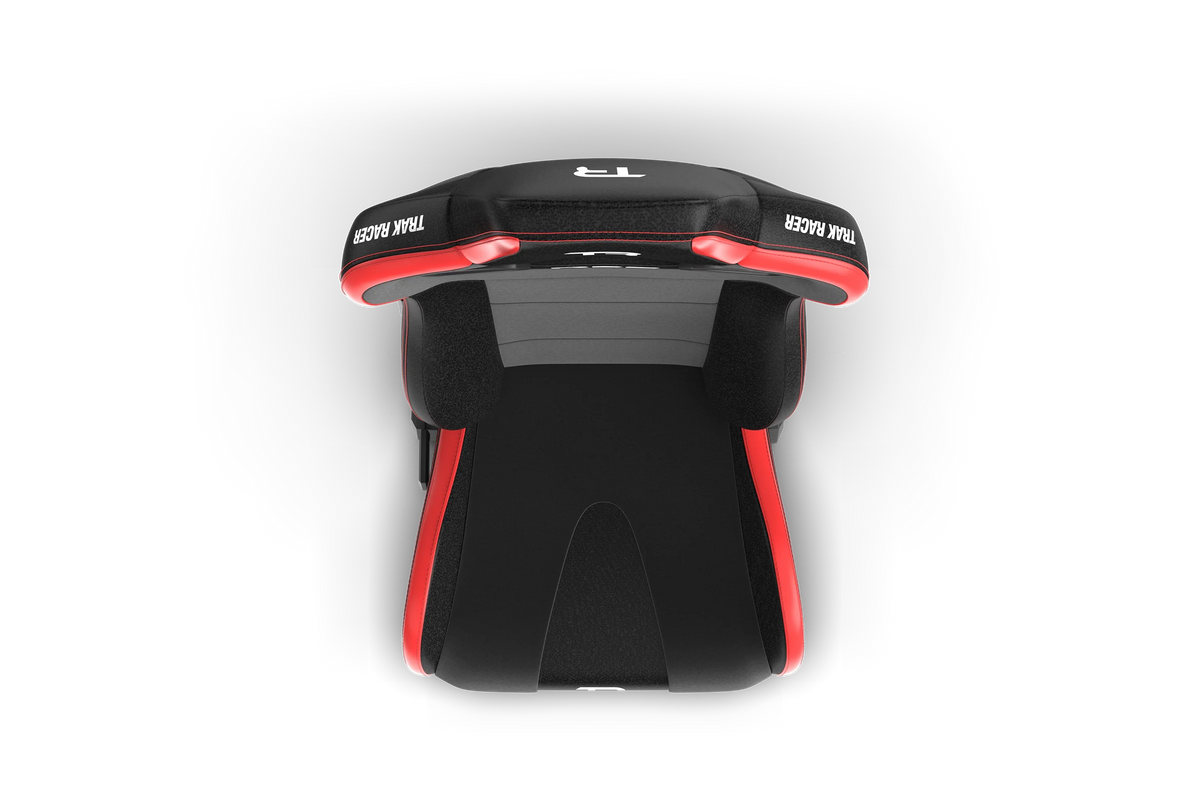 RE2 Dual-Lock Reclining Sim Racing Seat - Black/Red Leather-Style