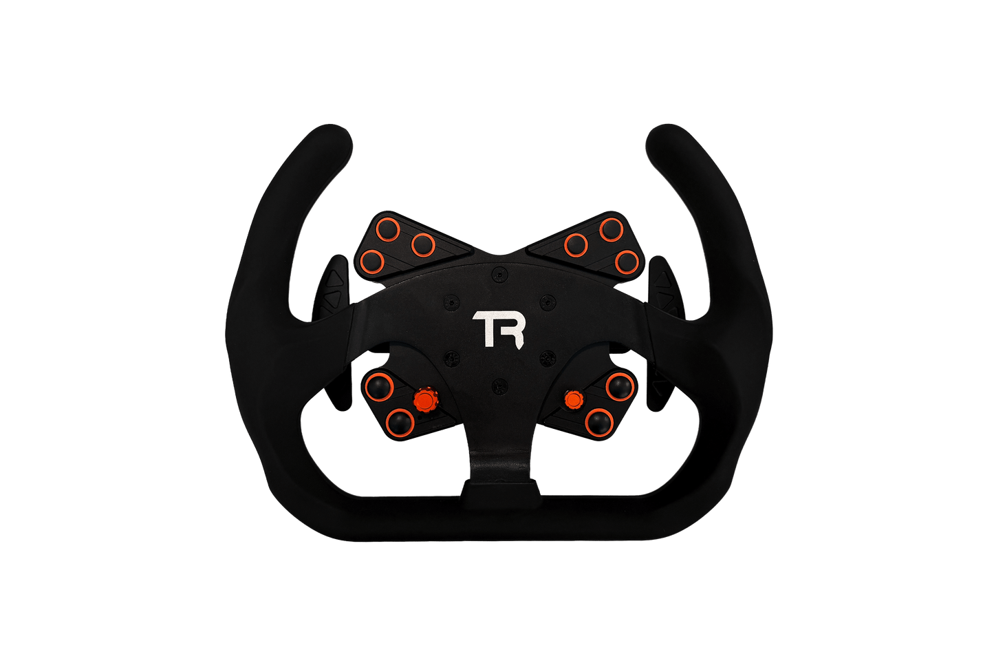 330mm/13" Flat-Bottom Open GT Sim Racing Wheel – Aluminium with Durable Silicon Hand Grips