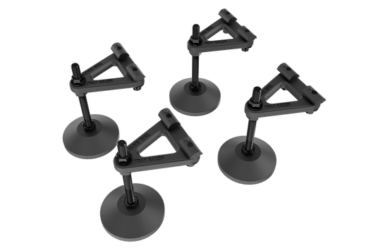 Adjustable Levelling Legs with Rubber Feet & Mounting Plates (Set of 4) for Sim Rig Chassis