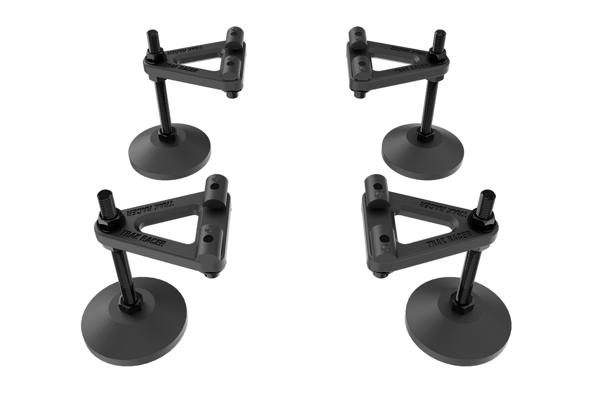 Adjustable Levelling Legs with Rubber Feet & Mounting Plates (Set of 4) for Sim Rig Chassis