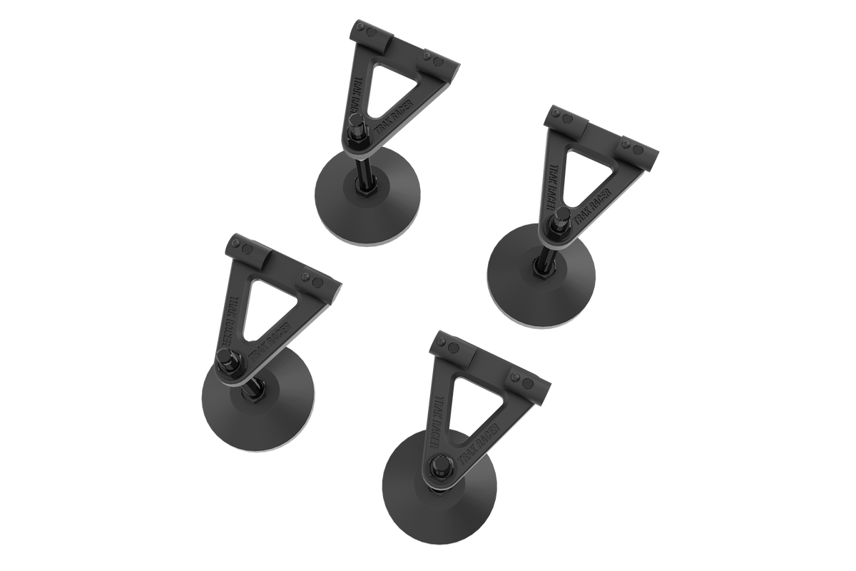 Adjustable Levelling Legs with Rubber Feet & Mounting Plates (Set of 4) for Sim Rig Chassis