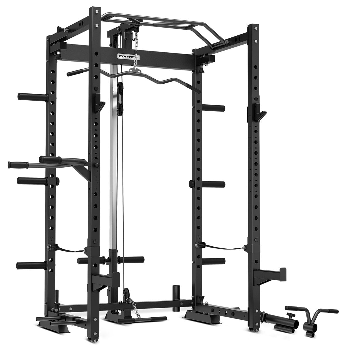 CORTEX PR4 Folding Power Rack with 100kg Olympic Tri-Grip Weight, Bar and Bench Set