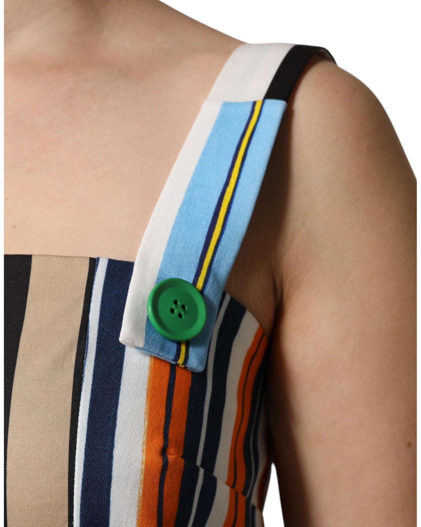 Dolce & Gabbana Women's Multicolor Cotton Stripe Sleeveless Dress - 40 IT