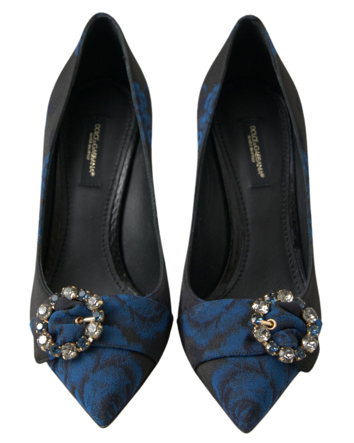 Dolce & Gabbana Women's Blue Floral Ayers Crystal Pumps Shoes - 37 EU