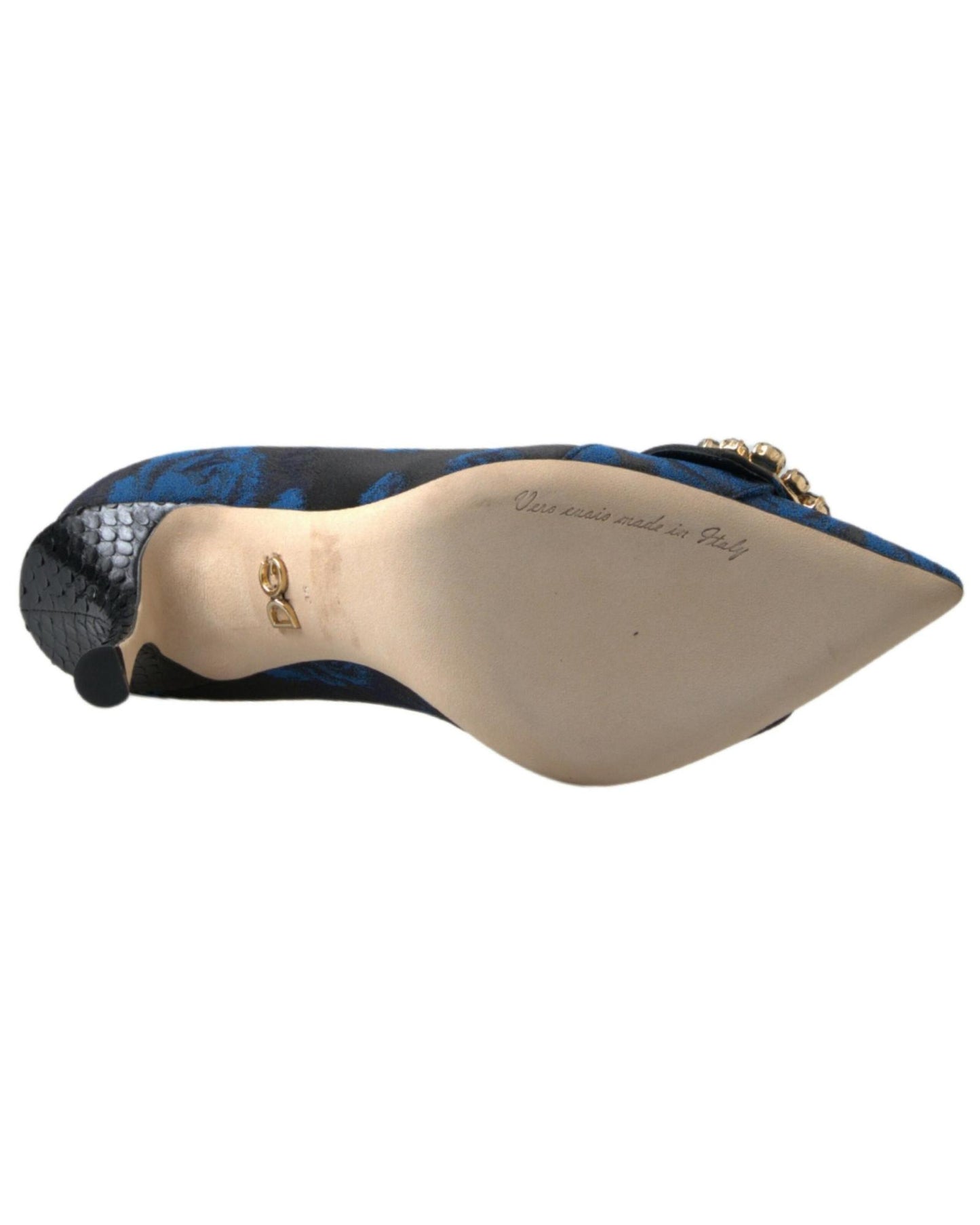 Dolce & Gabbana Women's Blue Floral Ayers Crystal Pumps Shoes - 37 EU