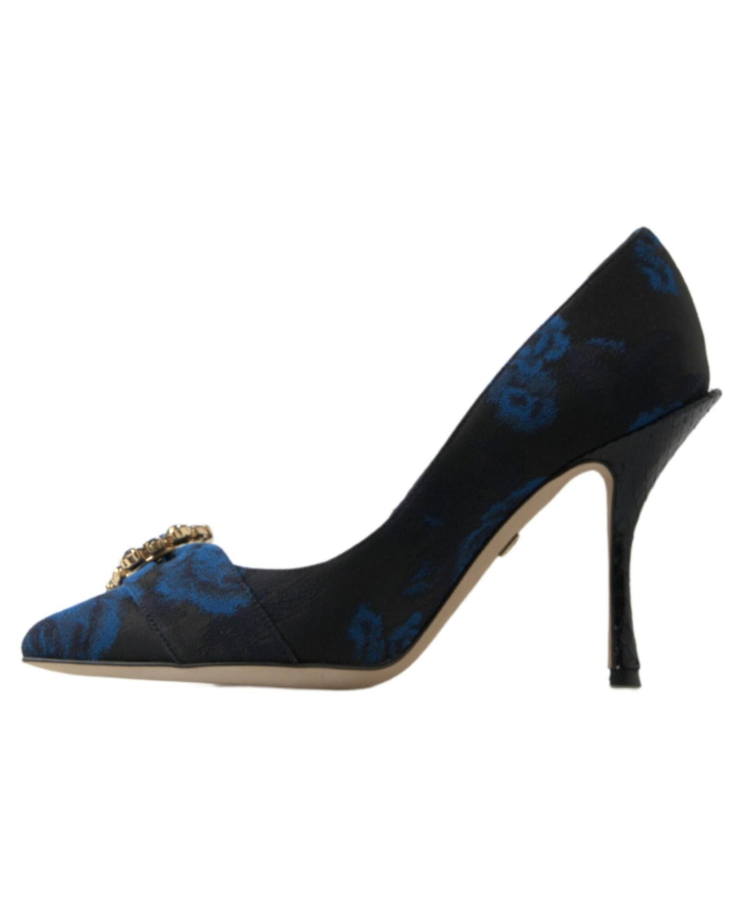 Dolce & Gabbana Women's Blue Floral Ayers Crystal Pumps Shoes - 37 EU