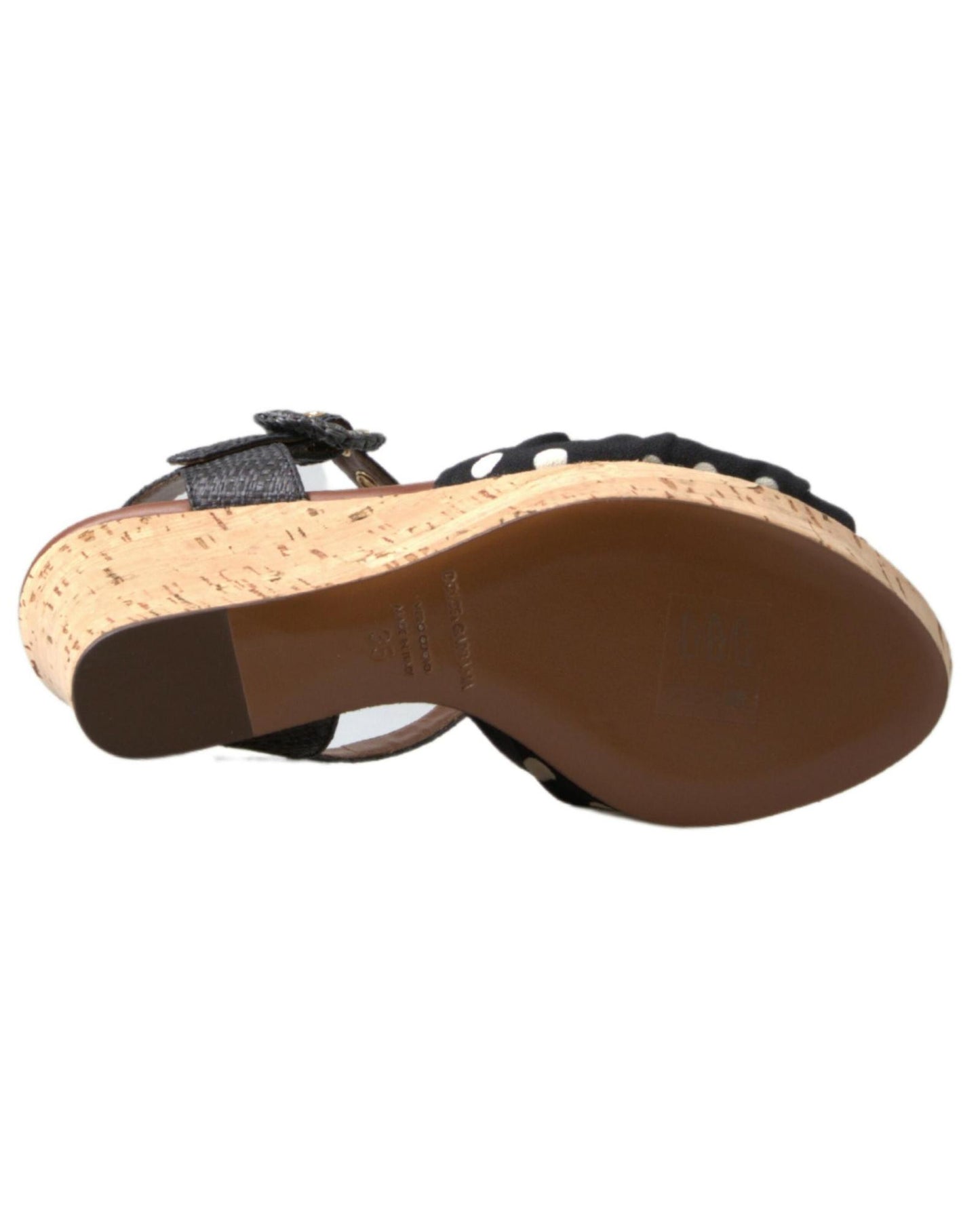Dolce & Gabbana Women's Black  Wedges Polka Dotted Ankle Strap Shoes Sandals - 37 EU