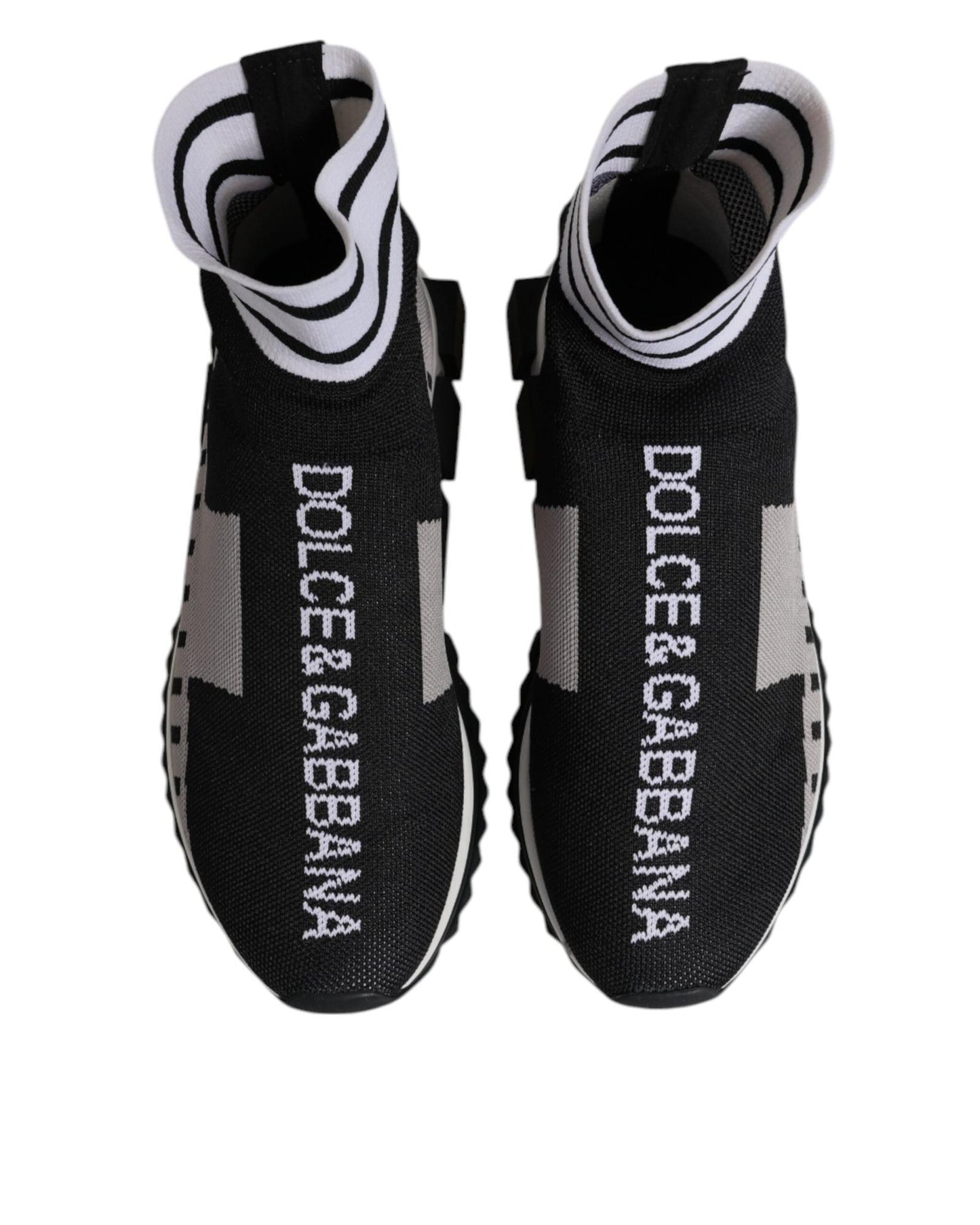Dolce & Gabbana Women's Black Gray Sorrento Socks  Sneakers Shoes - 36 EU