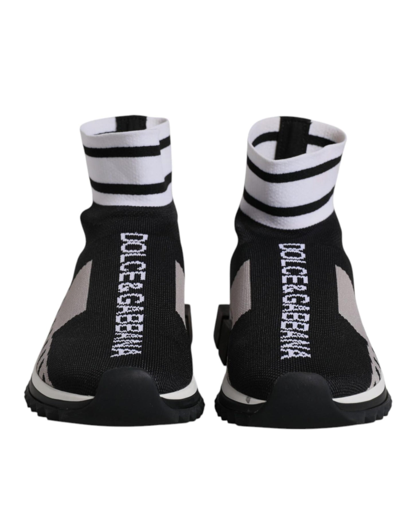 Dolce & Gabbana Women's Black Gray Sorrento Socks  Sneakers Shoes - 37 EU