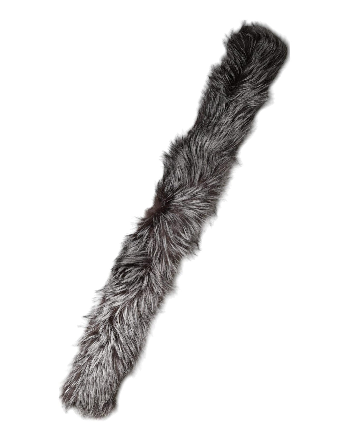 Dolce & Gabbana Women's Gray Fox Fur Neck Wrap Warmer Winter Scarf - One Size