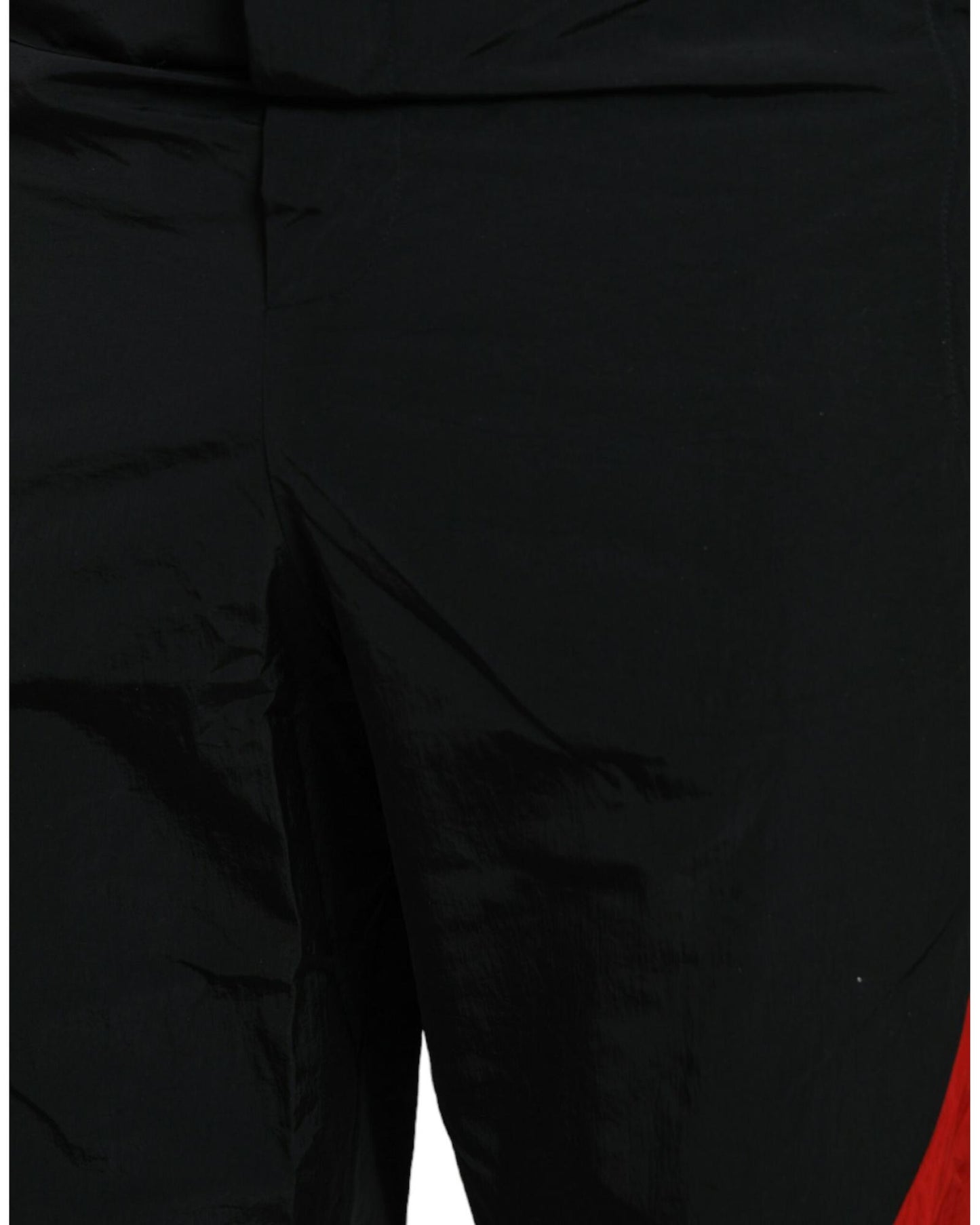 Dolce & Gabbana Men's Black Red Leopard Print Nylon Jogger Pants - 48 IT