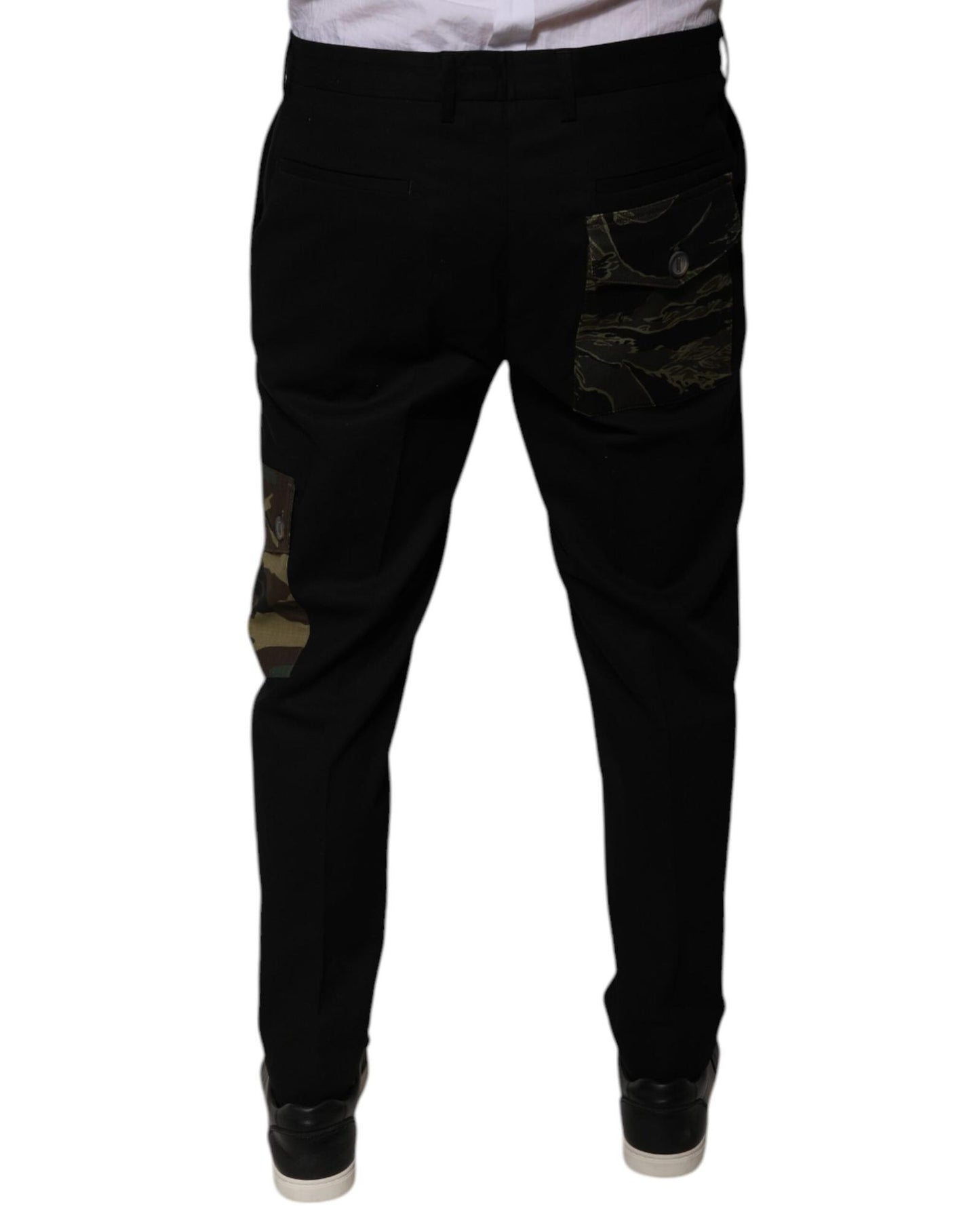 Dolce & Gabbana Men's Black Cotton  Cargo Casual Pants - 52 IT