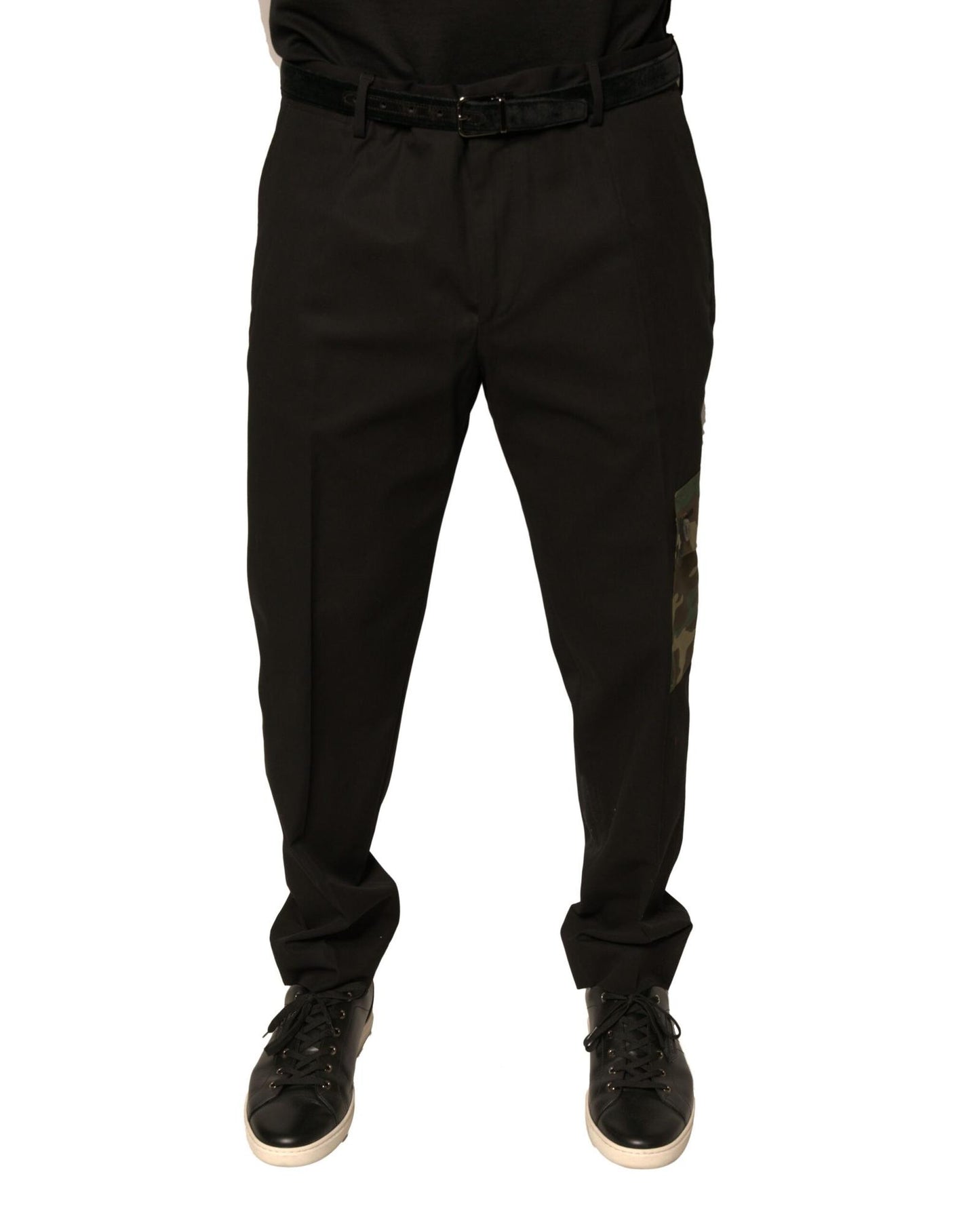 Dolce & Gabbana Men's Black Cotton  Cargo Casual Pants - 52 IT