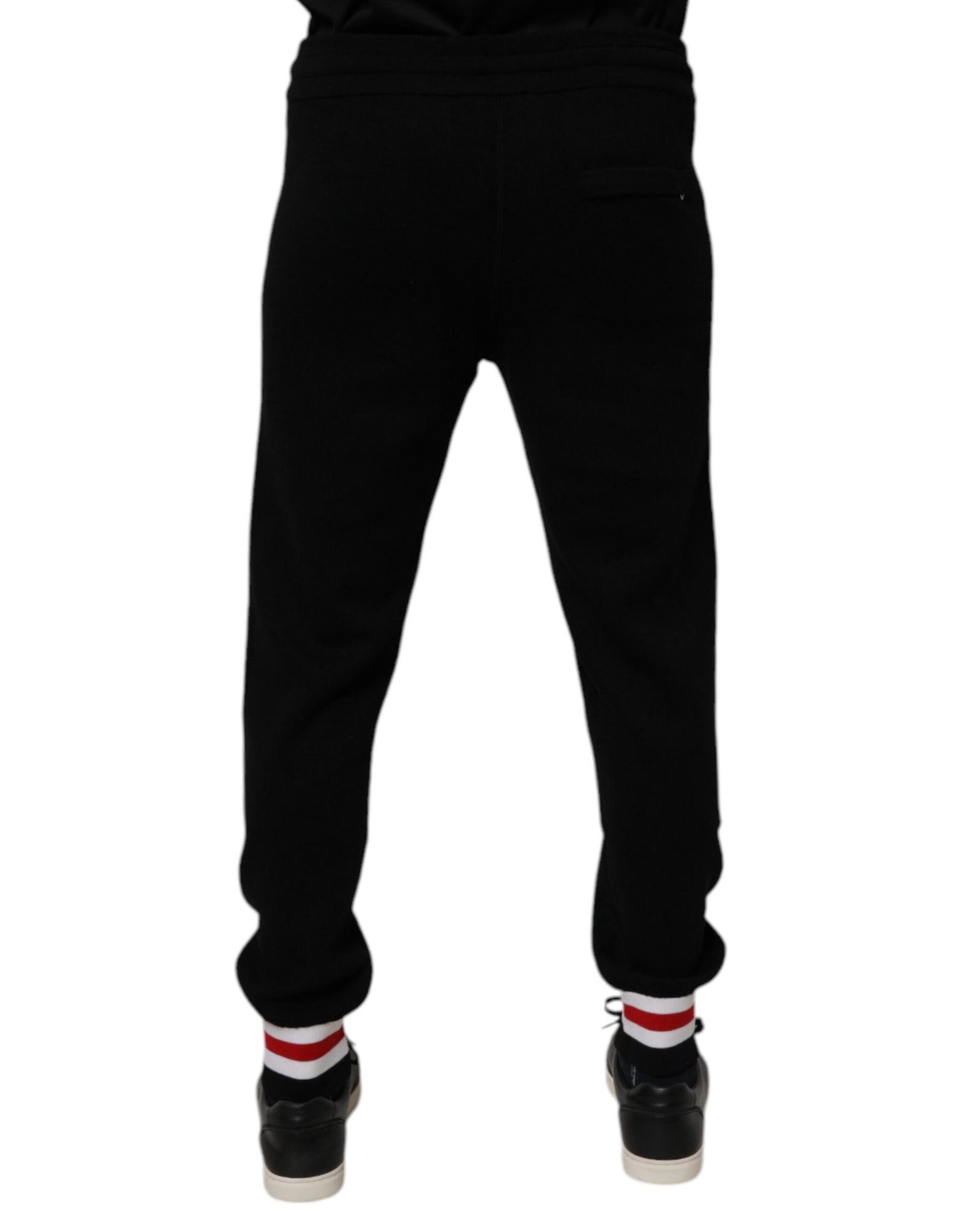 Dolce & Gabbana Men's Black Wool Mid Waist Jogger Sweatpants Pants - 46 IT