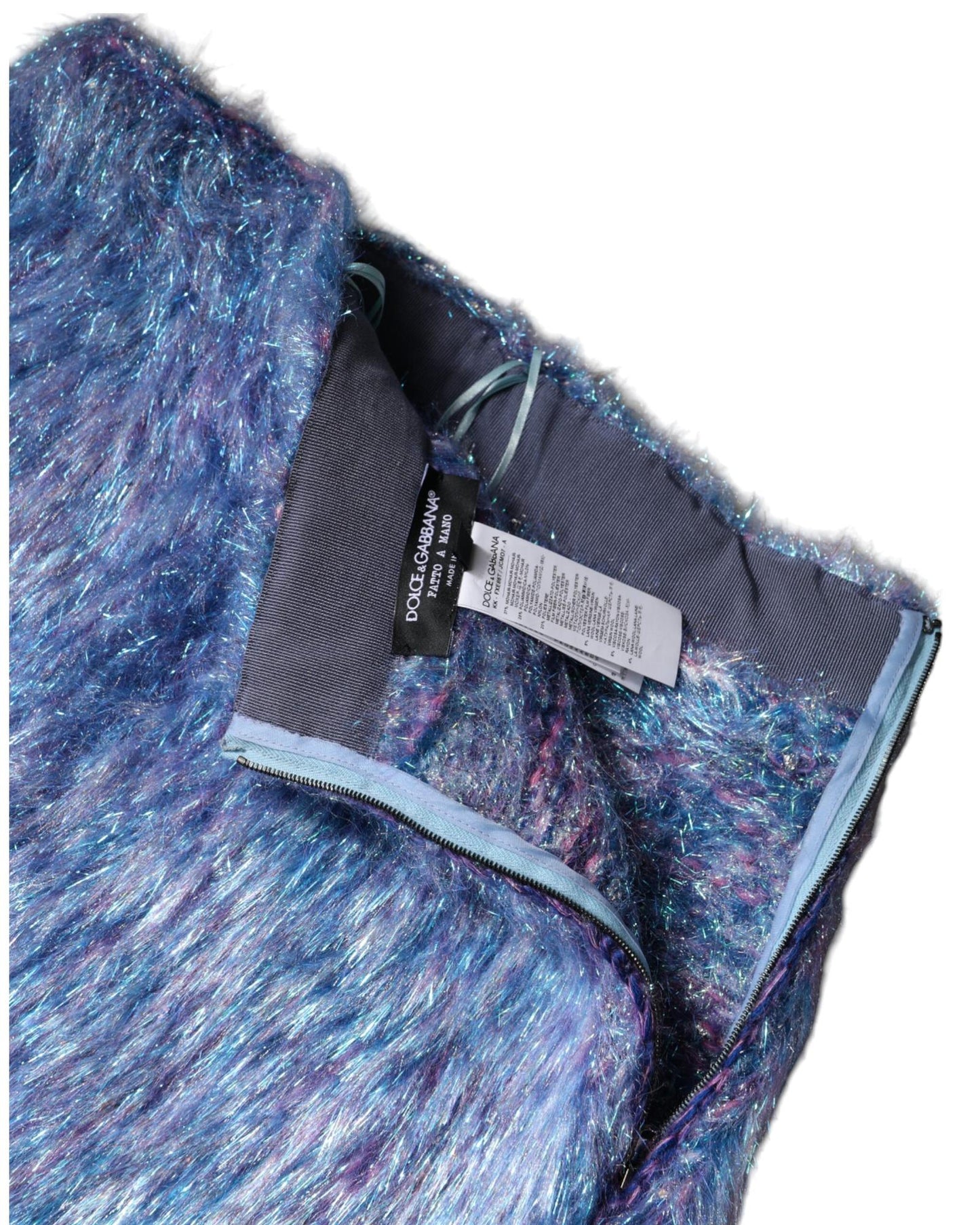 Dolce & Gabbana Women's Multicolor Plush High Waist Mini Skirt - 44 IT