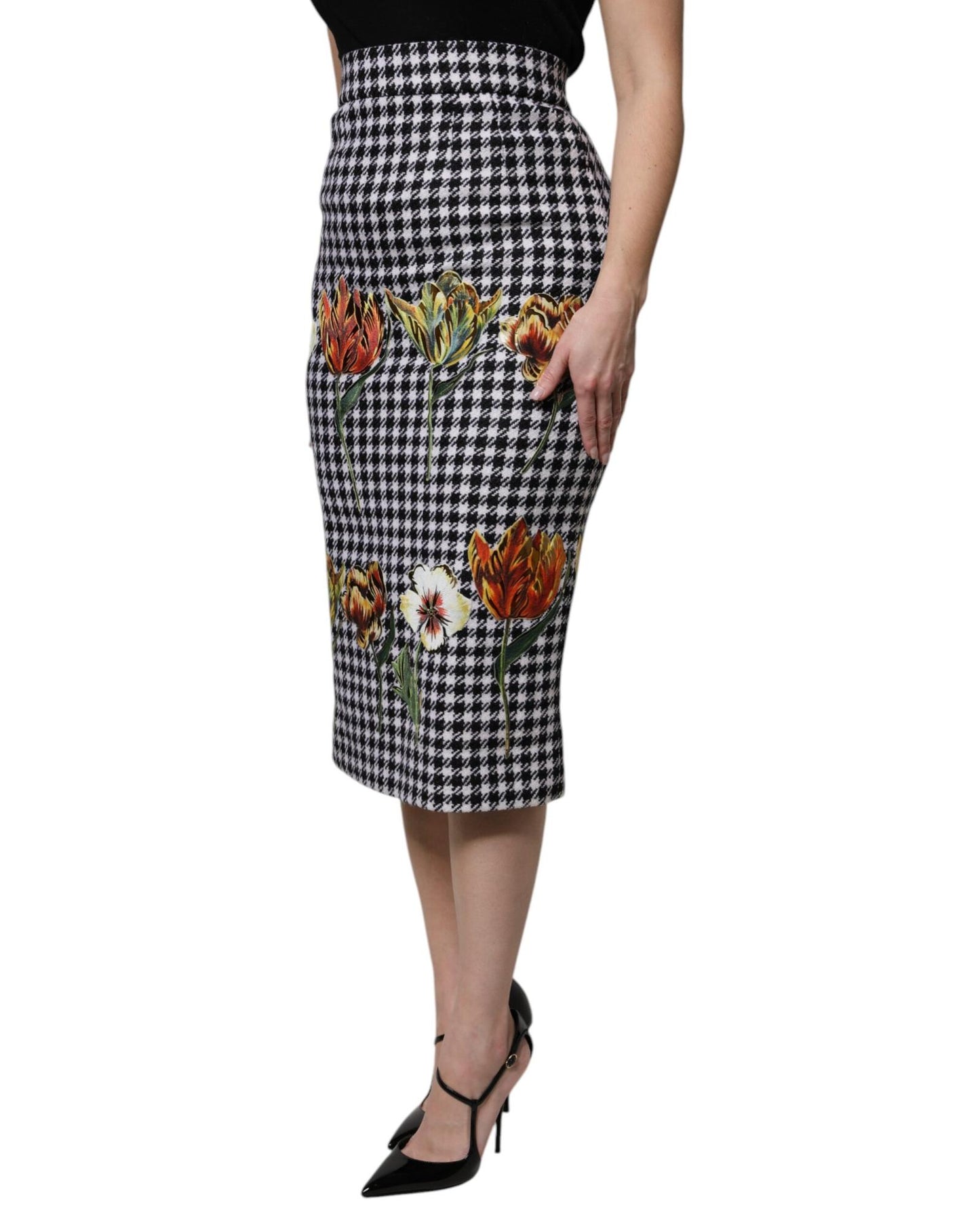 Dolce & Gabbana Women's Multicolor Floral Print High Waist Pencil Cut Skirt - 40 IT