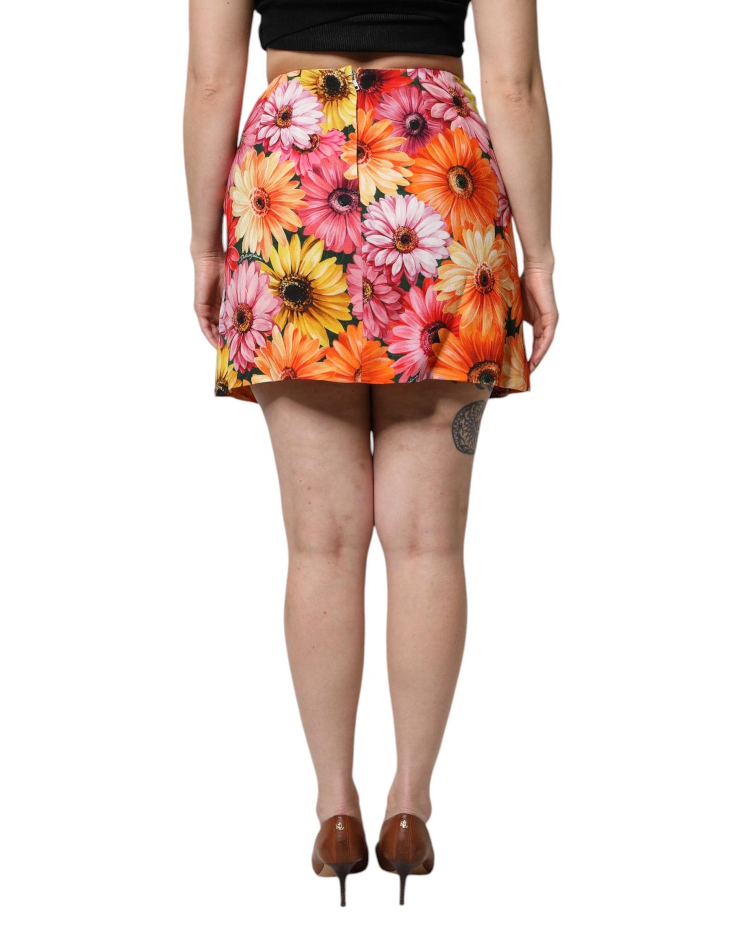 Dolce & Gabbana Women's Multicolor Floral High Waist Mini Skirt - 40 IT