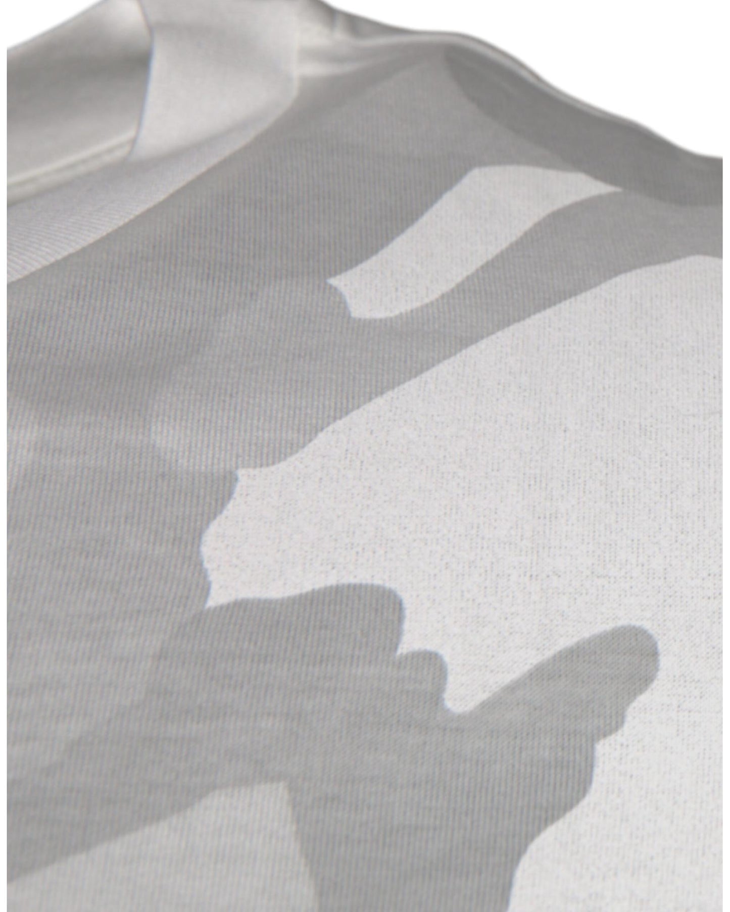Dolce & Gabbana Men's White Gray Camouflage Cotton Crew Neck T-shirt - 44 IT