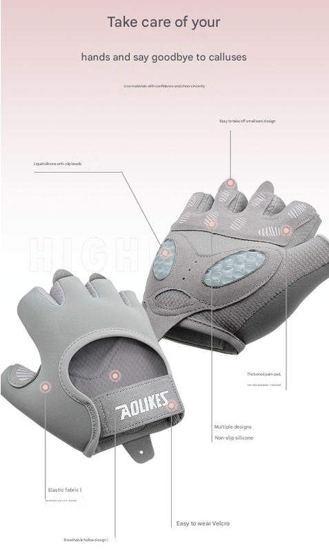 S Black Breathable Gym Training Gloves with Non-Slip Palm Grip