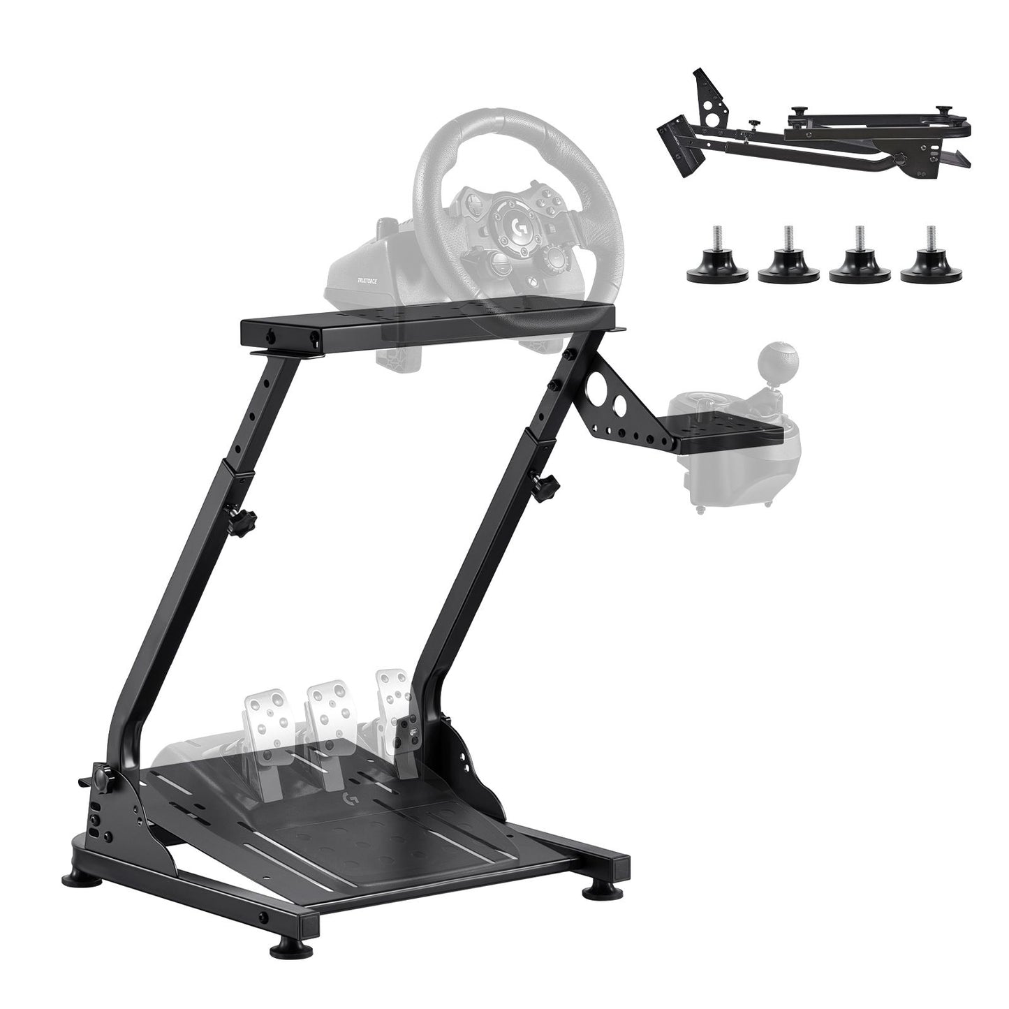 Racing Wheel Stand, Adjustable & Foldable Simulator Stand for Logitech G29 G27 G920 G923, Thrustmaster T300RS T300GT T248 TS-PC TSXW Gaming Cockpit,Pedals Simulator NOT Included