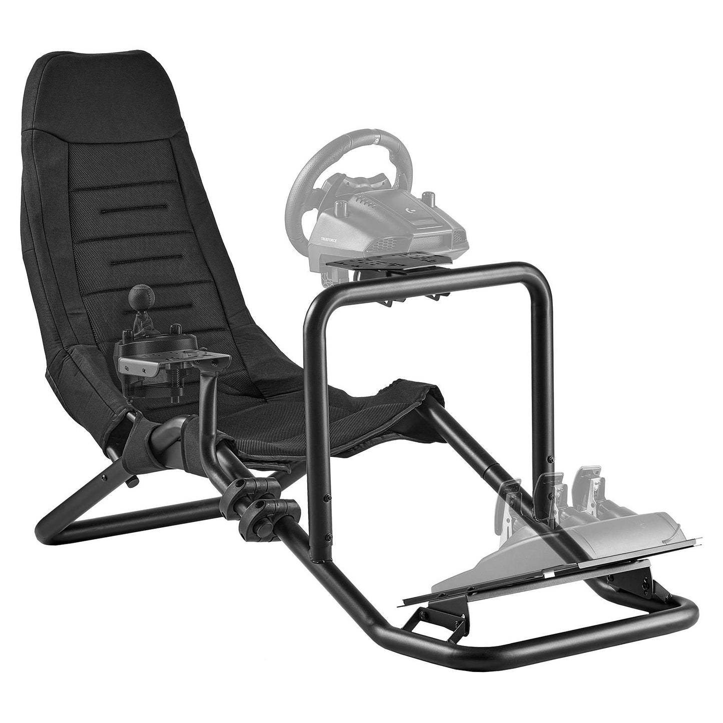 Racing Wheel Stand, Heavy-Duty Integrated Simulator Cockpit Steering Stand, Fit Logitech G25,G27,G29,G920,G923, Thrustmaster T300RS,TX F458,T500RS,T3PA-PRO (F1/GT) and CSR Pedals, Black